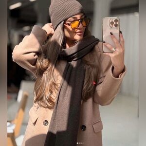 Tan Beanie and Scarf Set